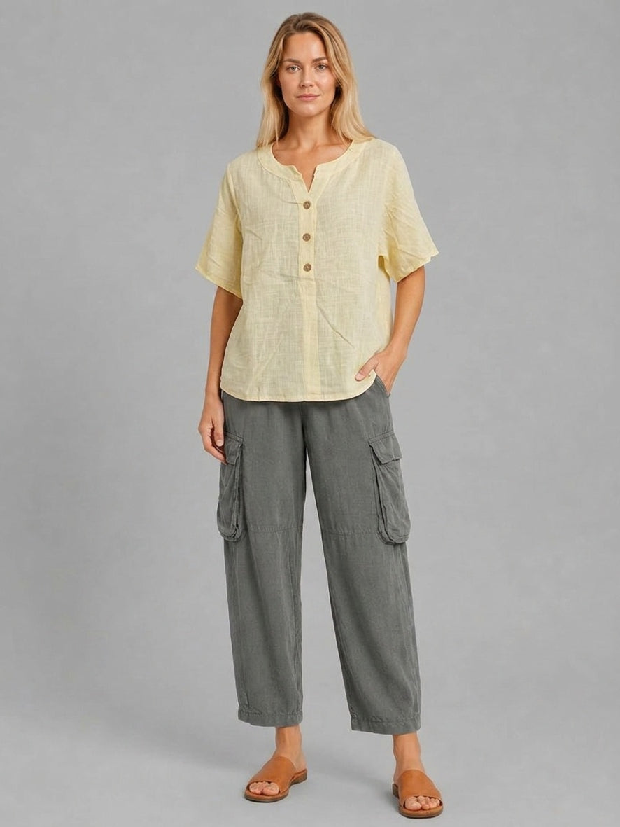 Plain Cotton Top Lemon