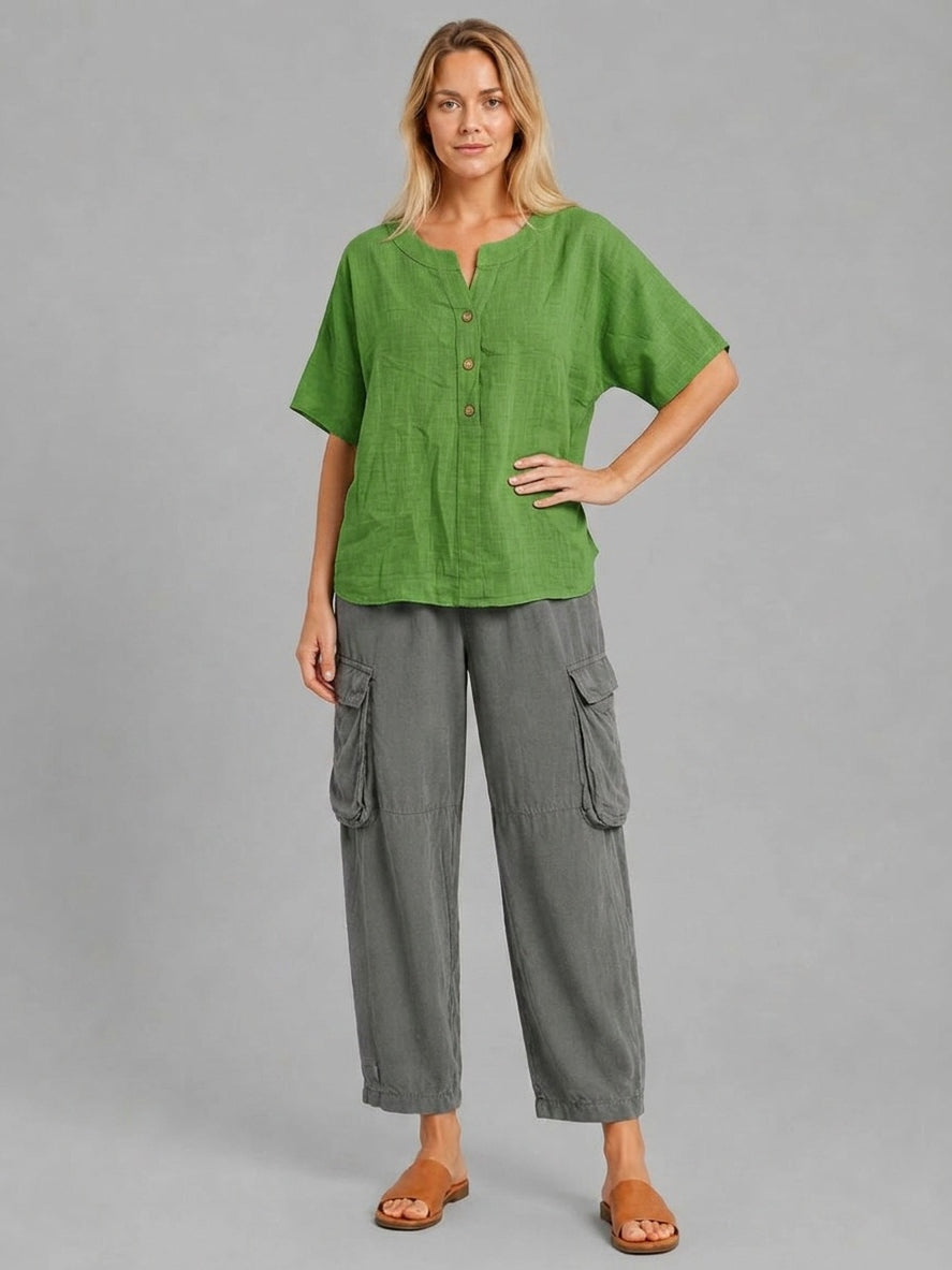 Plain Cotton Top Olive