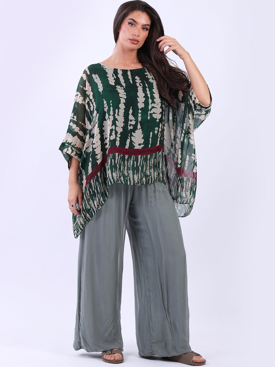 Batwing Silk Top Teal