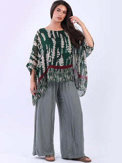 Batwing Silk Top Teal