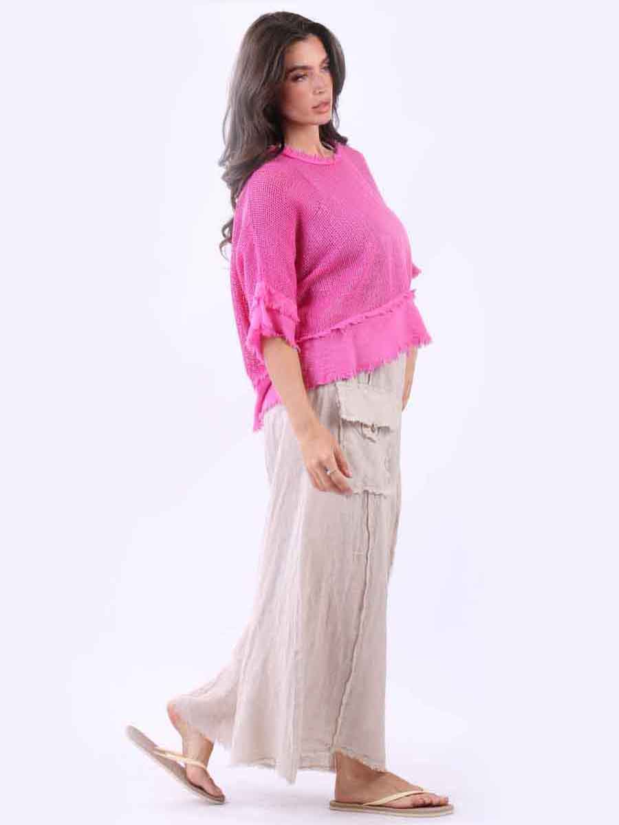 Plain Mesh Net Batwing Crop Top