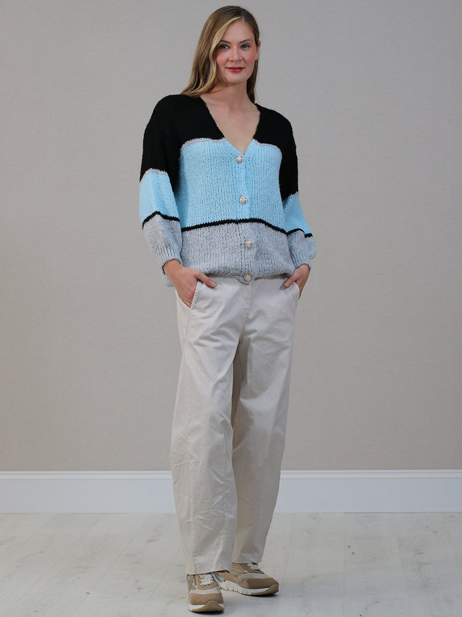 Button Down Knitted Cardigan Black