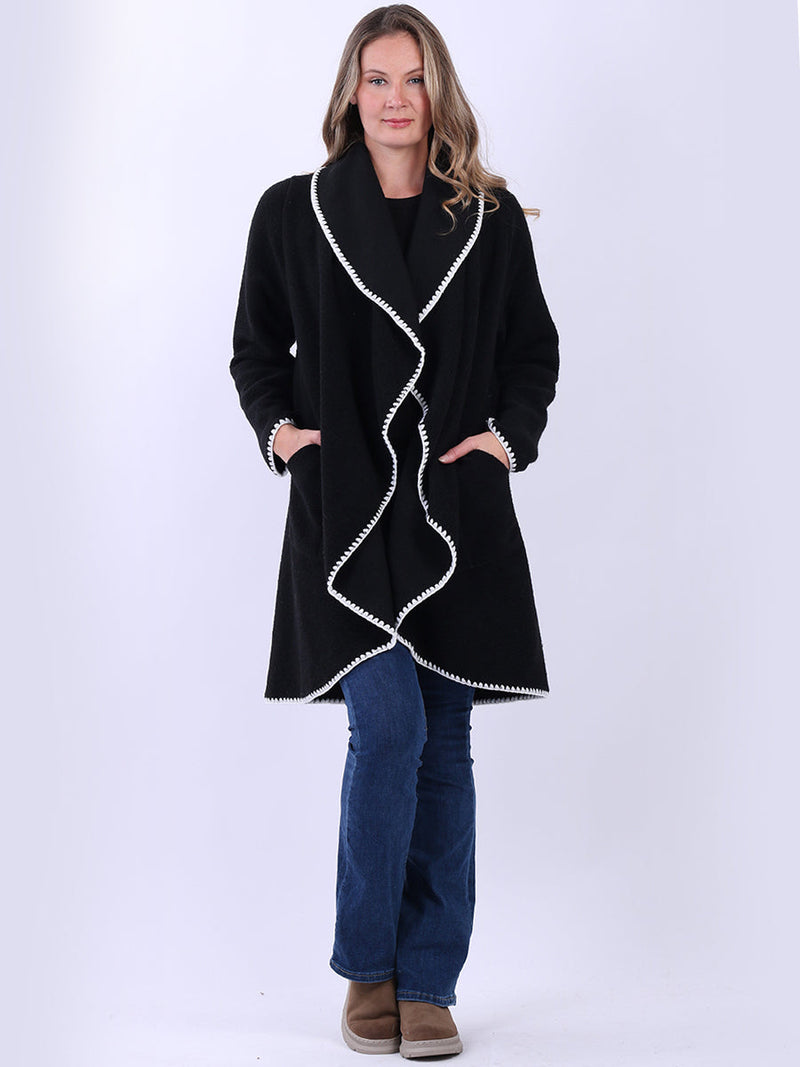 Women Wool Coat Black