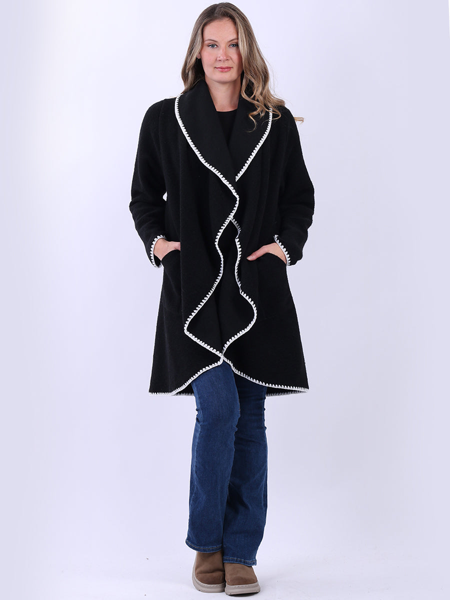 Women Wool Coat Black