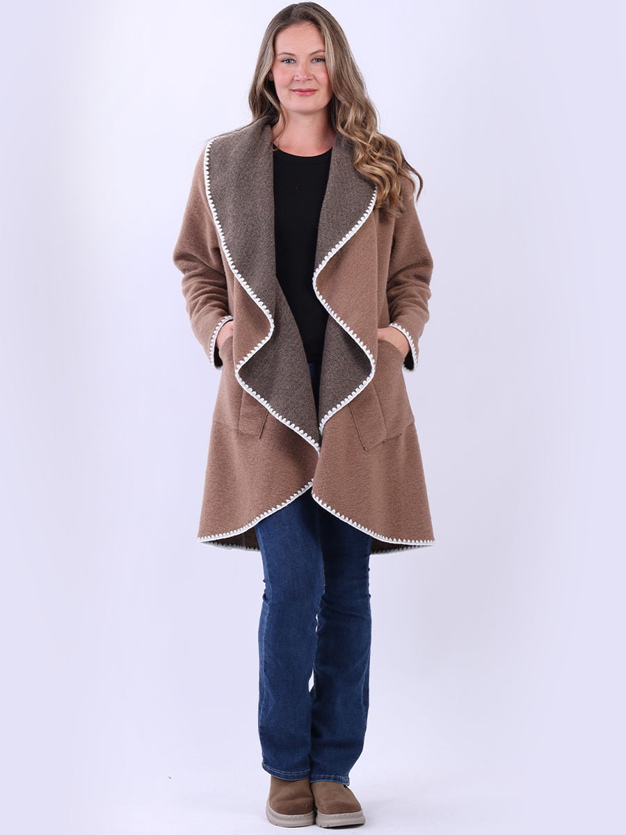 Women Wool Coat Mocha