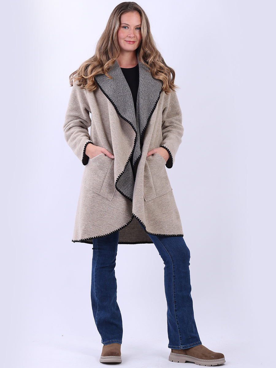 Women Wool Coat Beige