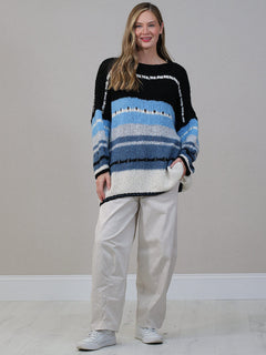 Plus Size Wool Knitted Jumper Black