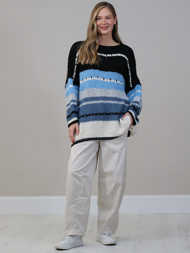 Plus Size Wool Knitted Jumper Black