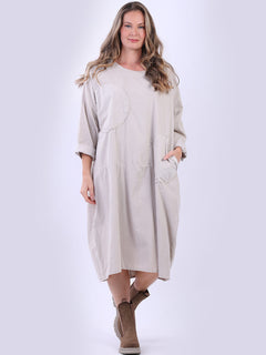 Cotton Oversized Slouchy Dress Beige