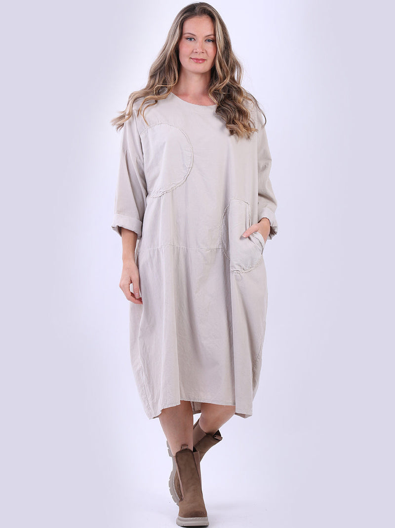 Cotton Oversized Slouchy Dress Beige