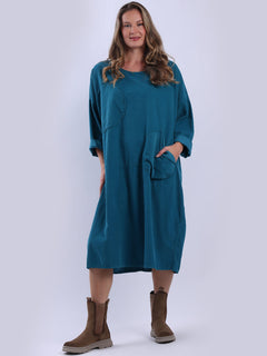 Cotton Oversized Slouchy Dress Teal