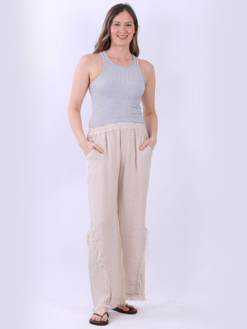 Women Linen Trouser Beige
