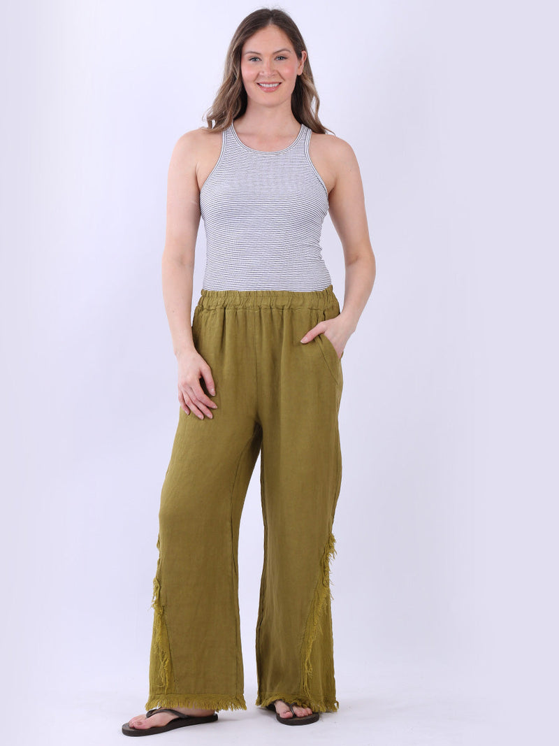 Women Linen Trouser Olive