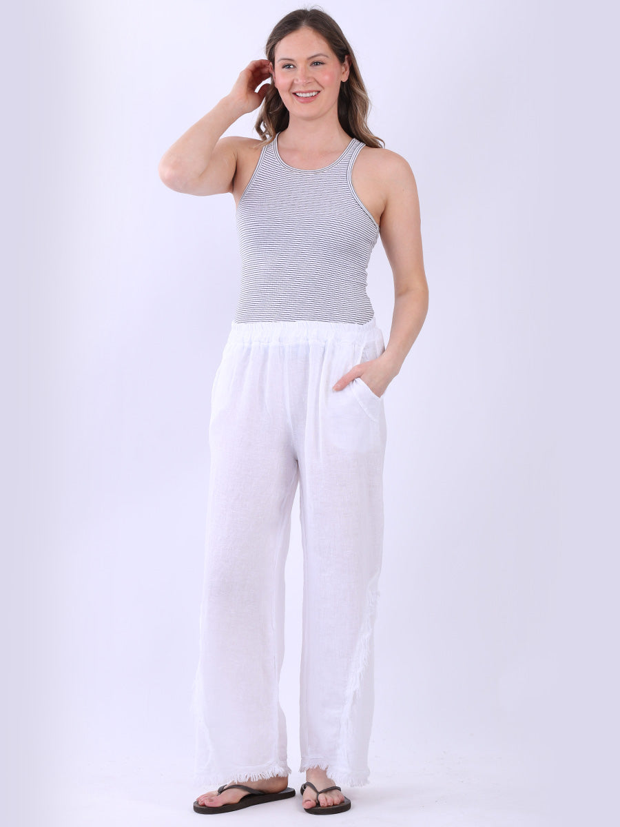 Women Linen Trouser White