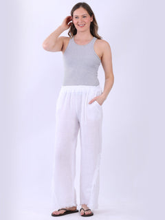 Women Linen Trouser White