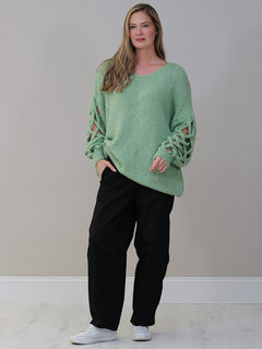 Plus Size Woolen Jumper Sage