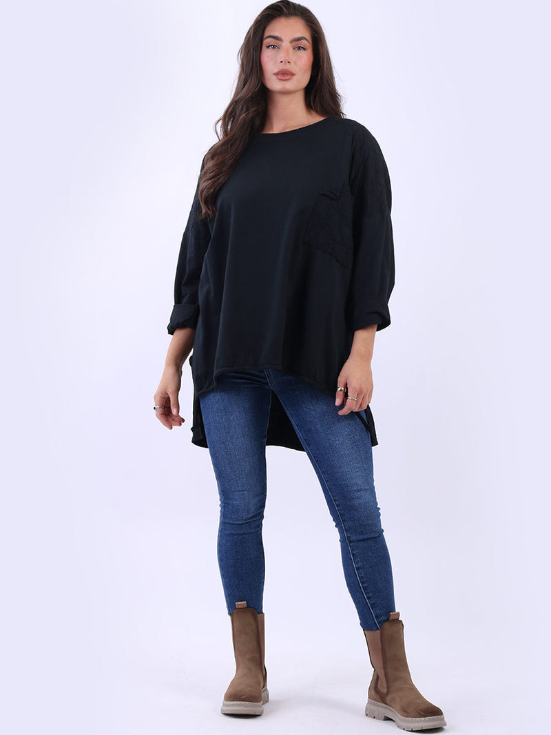 Plus Size Cotton Top Black