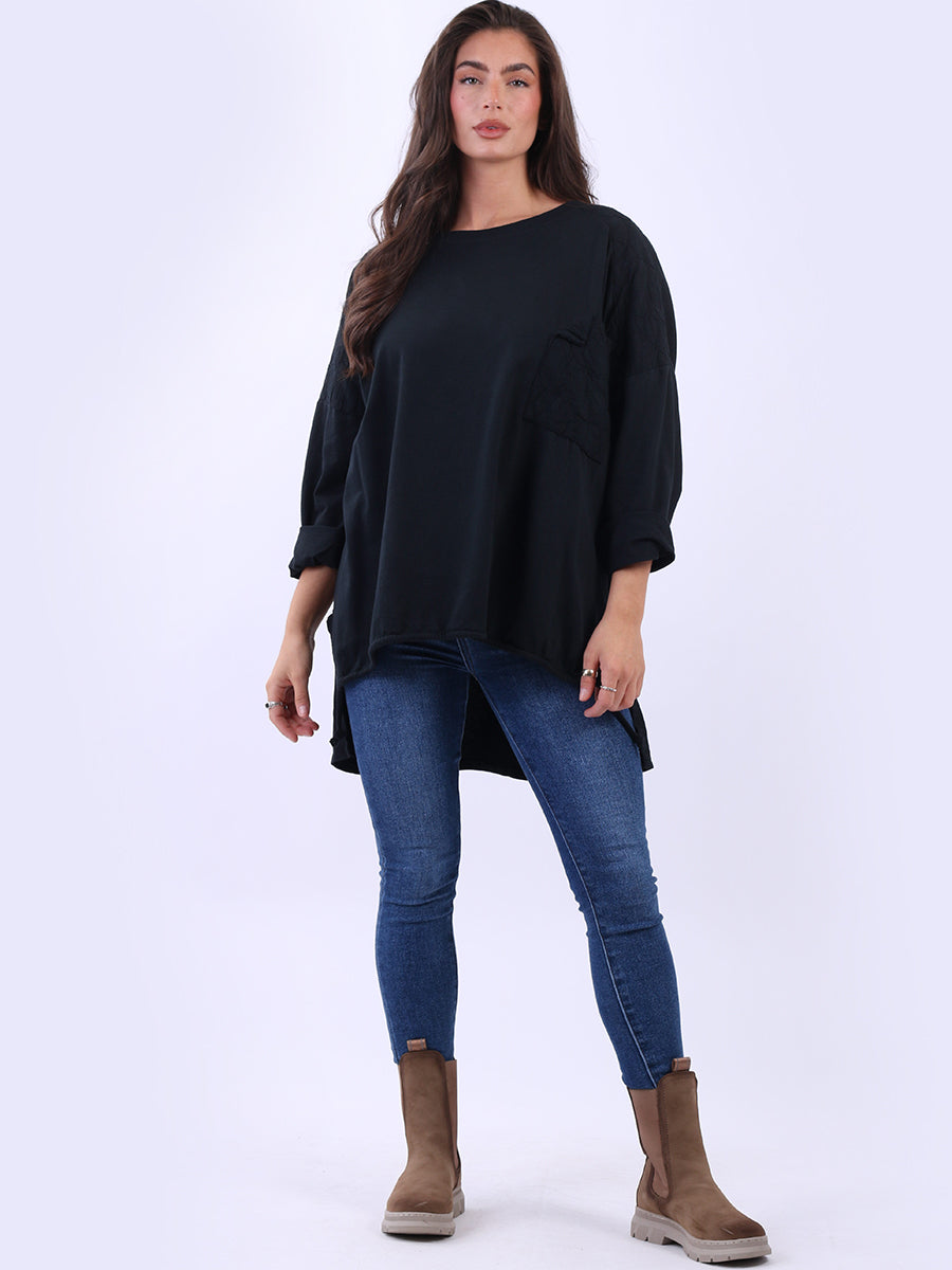 Plus Size Cotton Top Black
