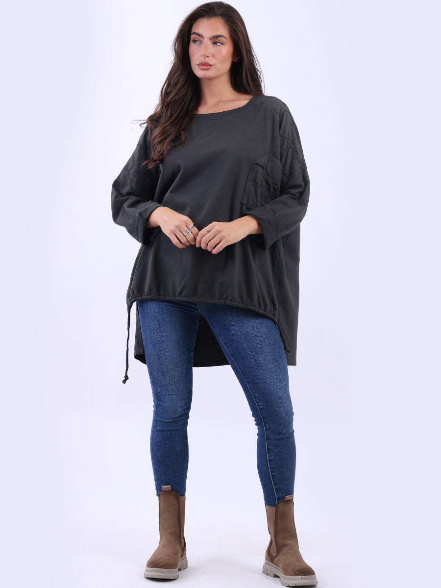 Plus Size Cotton Top Charcoal