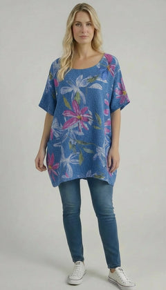 Plus Size Cotton Top Denim