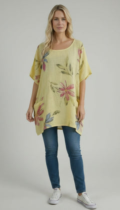 Plus Size Cotton Top Lemon