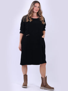 Plus Size Corduroy Dress Black