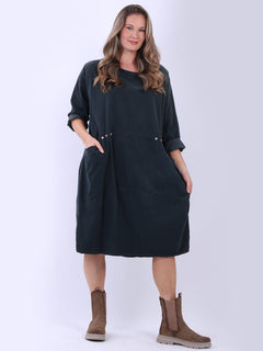 Plus Size Corduroy Dress Charcoal