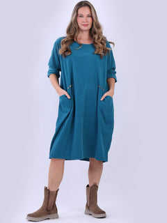 Plus Size Corduroy Dress Teal