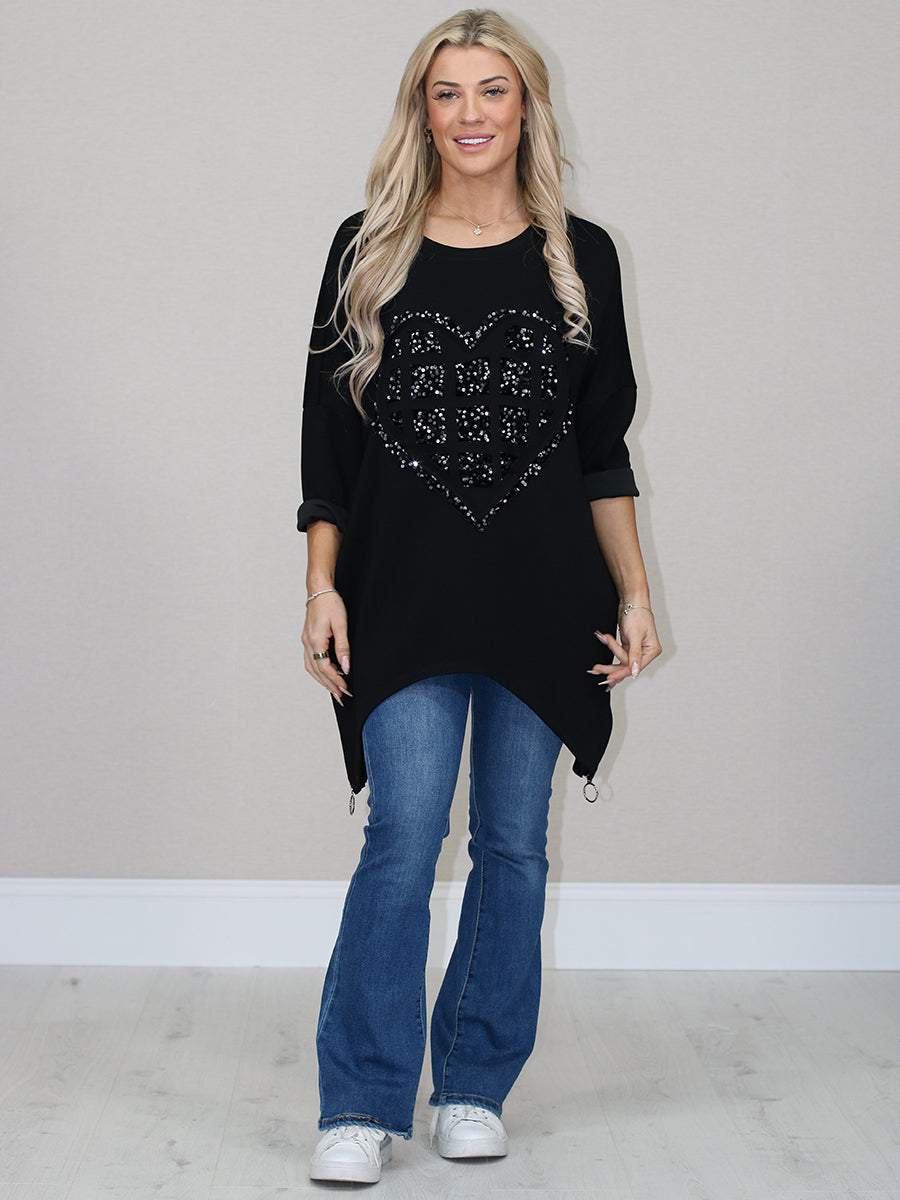 Plus Size Lagenlook Top Black