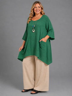 Plus Size Cotton Tunic Top Gucci Green