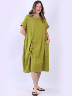 Plus Size Cotton Dress Olive