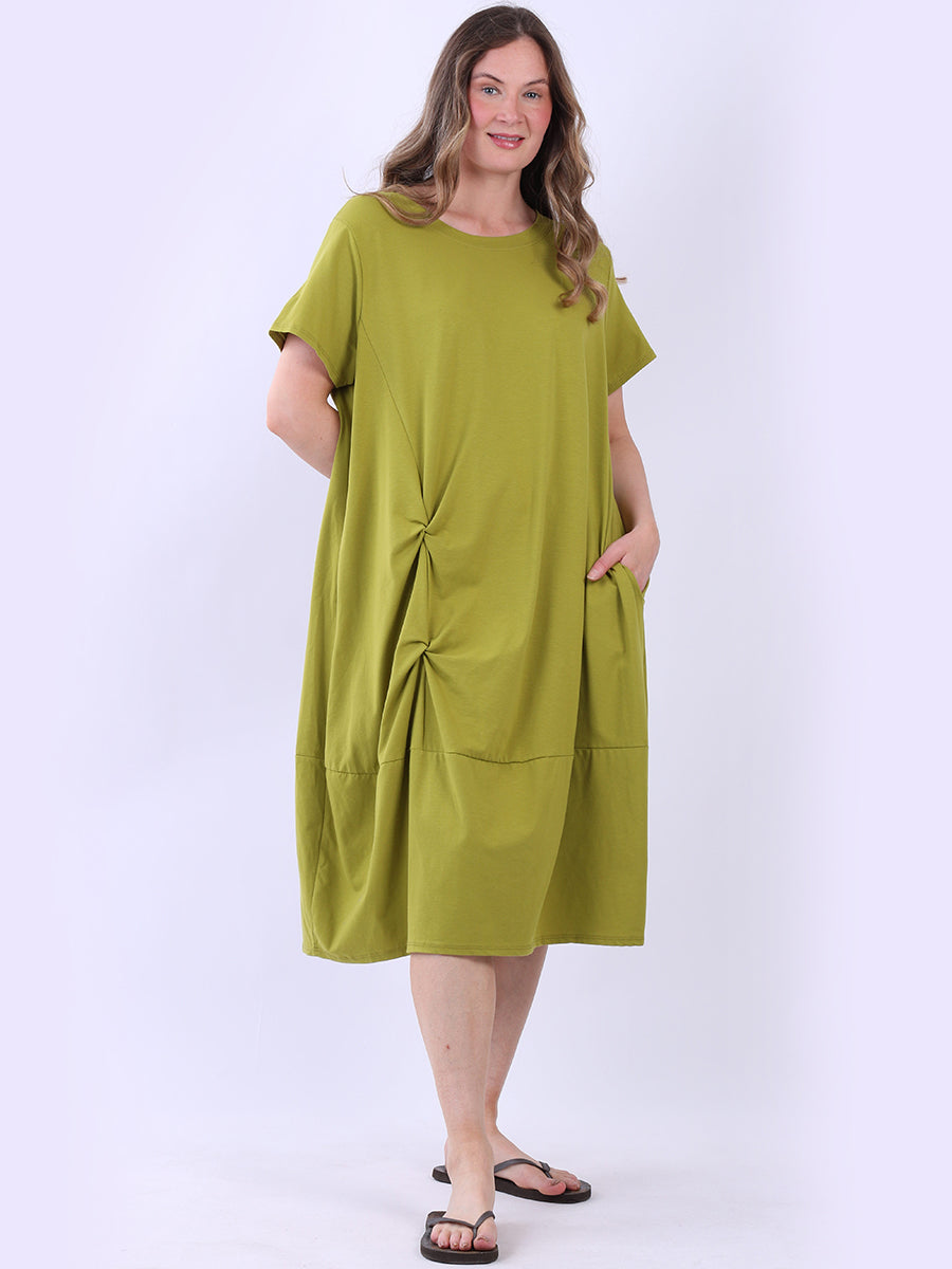 Plus Size Cotton Dress Olive