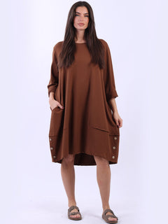 Women Cotton Dress Chocolate