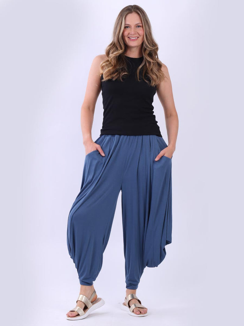 Plain Jersey Harem Trouser Denim