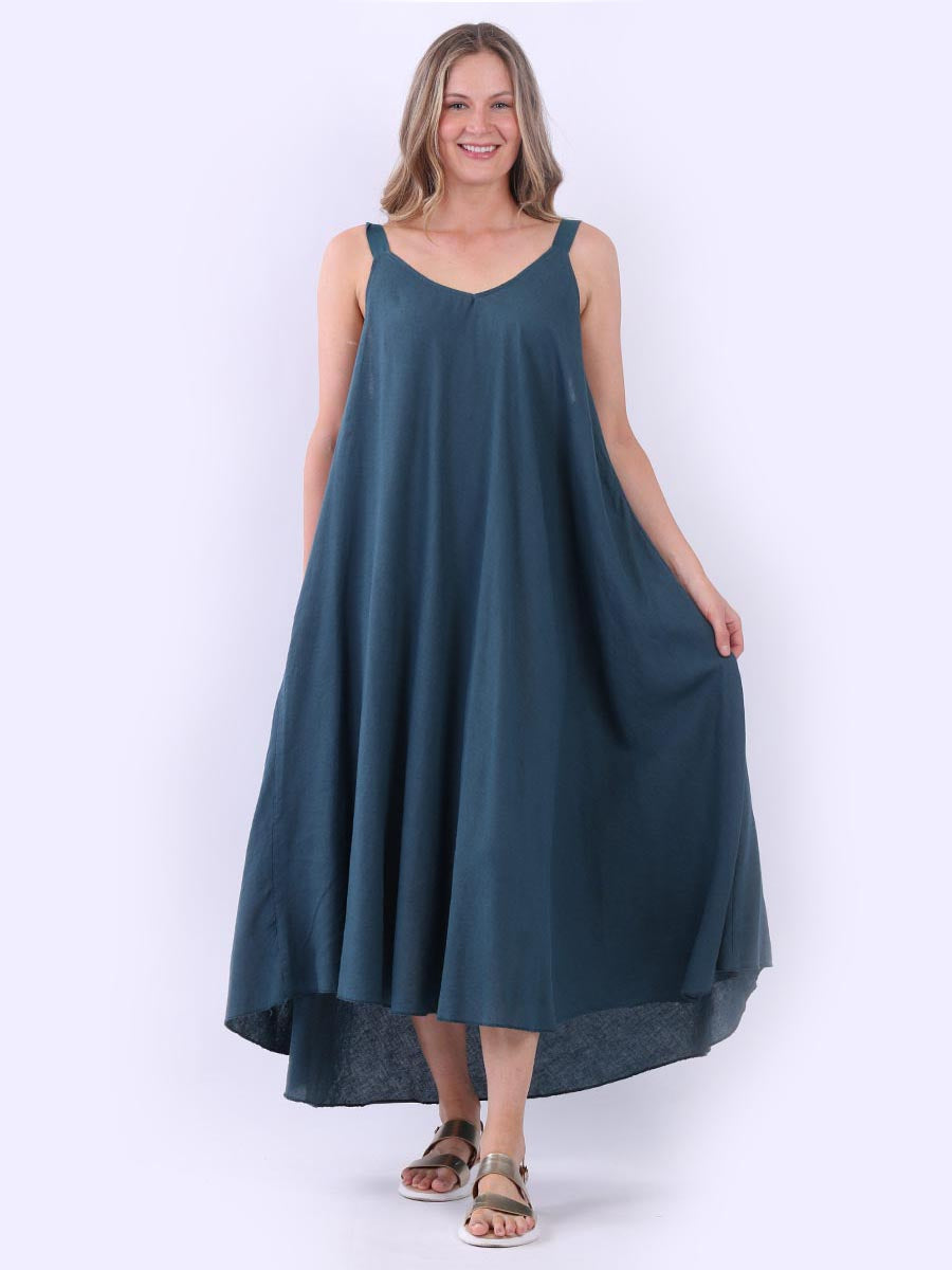 Linen Swing Dress Teal