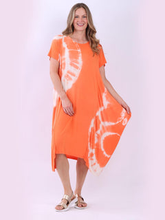 Tie Dyed Oversized Dress Orange