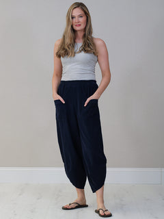 Solid Corduroy Relaxed Fit Trouser Navy