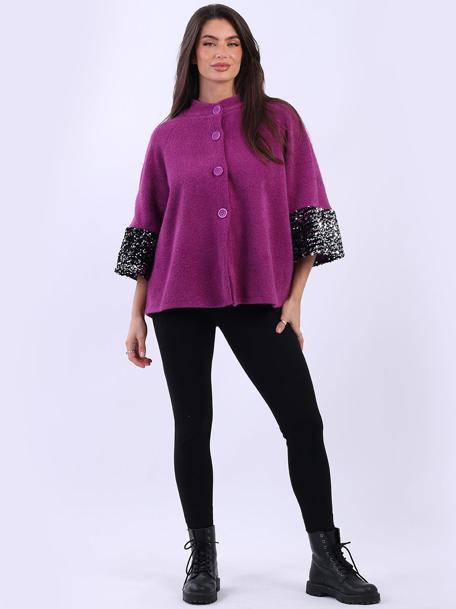 Button Down Jacket Magenta