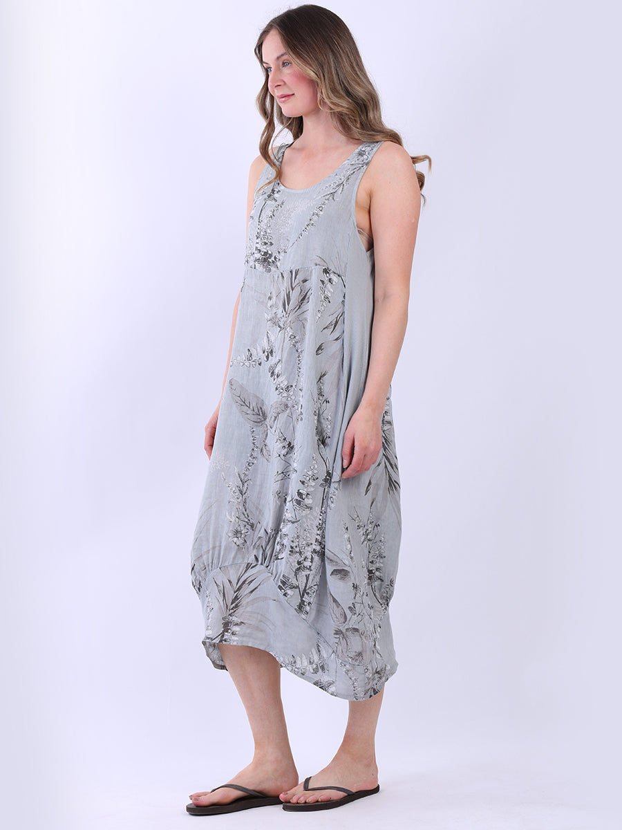 Paisley Print Linen Sleeveless  Sundress