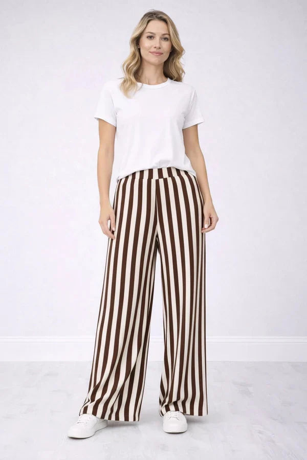 Stripy Wide Leg Palazzo Pant