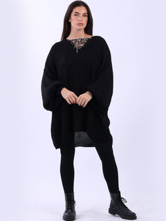 Oversized Knitted Jumper Black