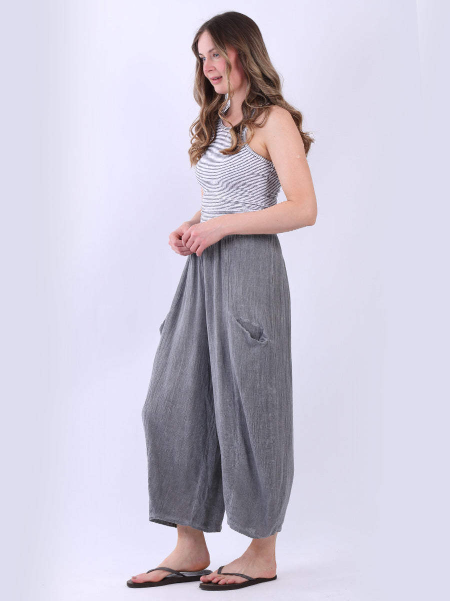 Wide Leg Linen Vintage Washed Culottes