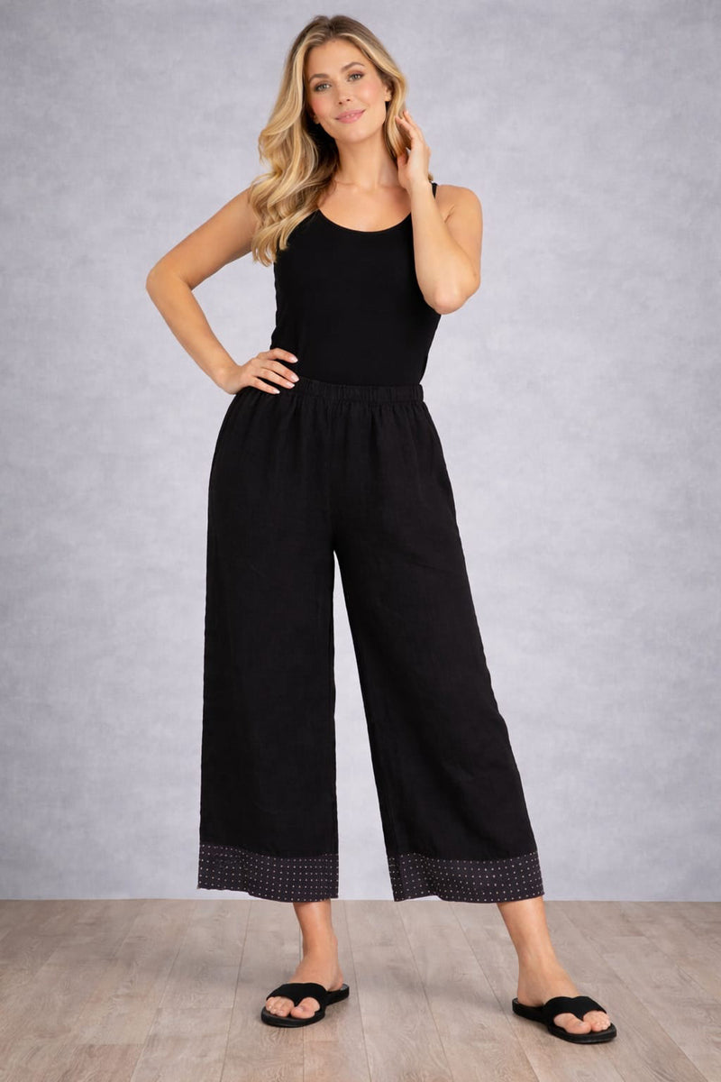 Women Linen Palazzo Black