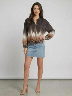 Crop Bomber Jacket Charcoal