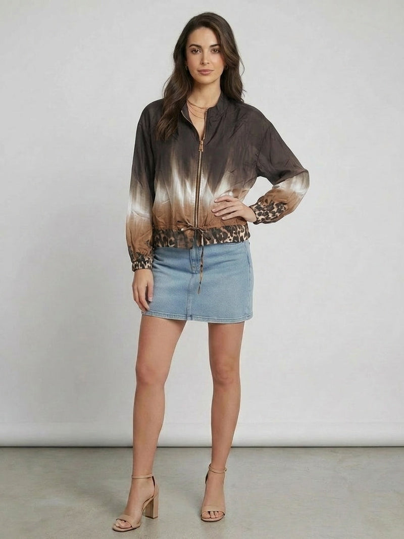 Crop Bomber Jacket Charcoal