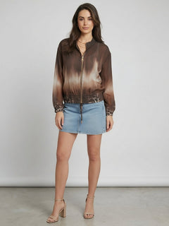 Crop Bomber Jacket Chocolate