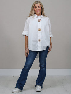 Button Down Cotton Shirt White