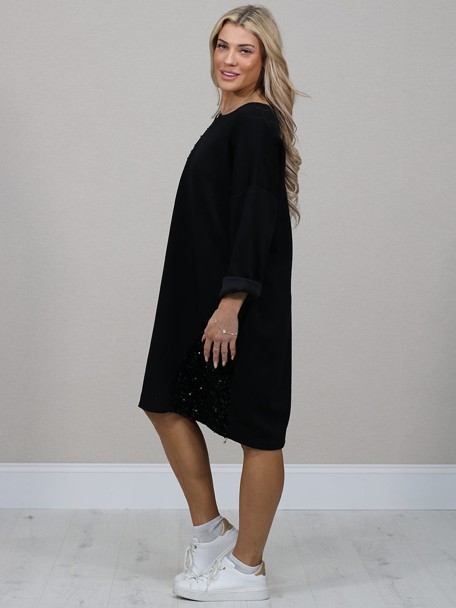 Made In Italy Sequin Oversized Winter Dress