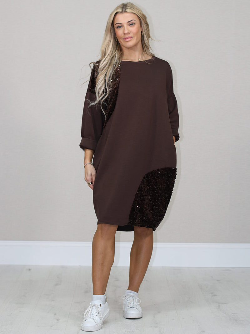 Plus Size Midi Dress Chocolate