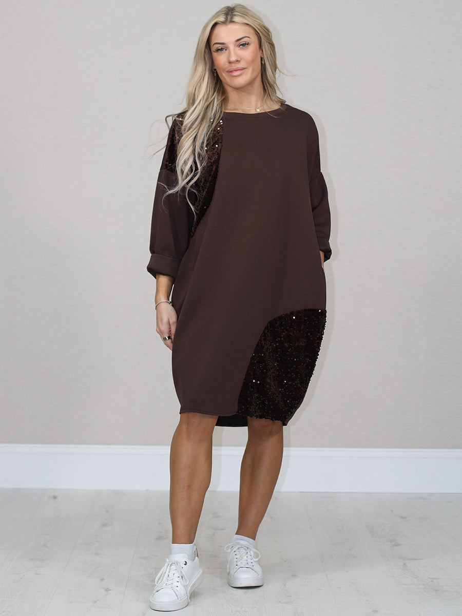 Plus Size Midi Dress Chocolate